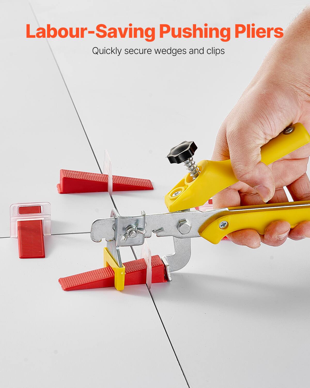 Labour-Saving Pushing Pliers  
Quickly secure wedges and clips