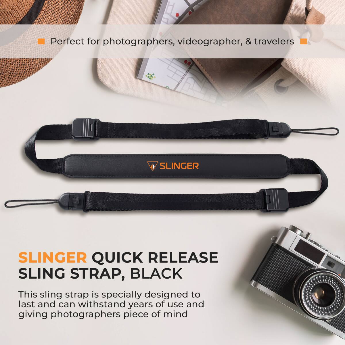 Perfect for photographers, videographer, & travelers

SLINGER QUICK RELEASE SLING STRAP, BLACK

This sling strap is specially designed to last and can withstand years of use and giving photographers piece of mind