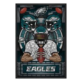 Sporticulture - Philadelphia Eagles Framed Stained Glass Art Print - Green