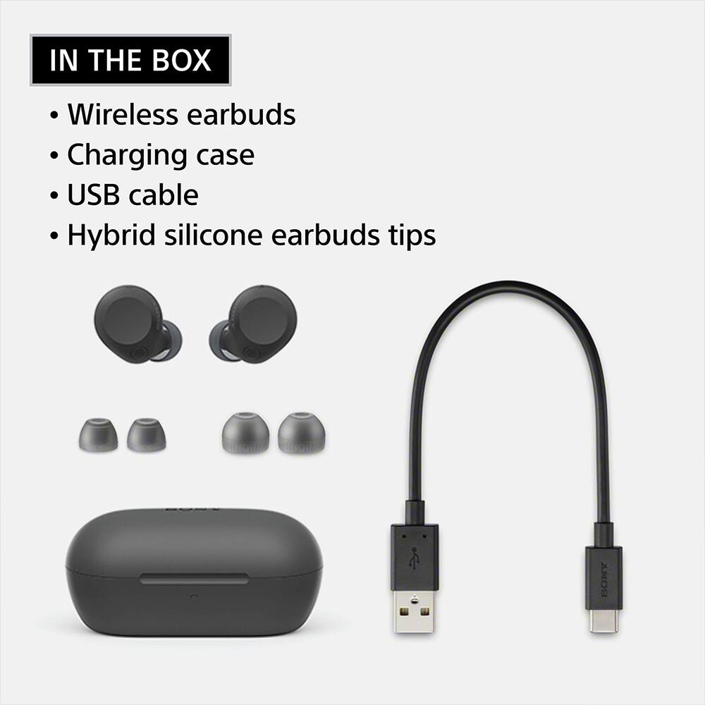 IN THE BOX
- Wireless earbuds
- Charging case
- USB cable
- Hybrid silicone earbuds tips