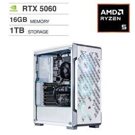 Velztorm - Fultix Desktop PC (AMD Ryzen 5 5500, 16GB DDR4 RAM, 1TB PCIe SSD, Win 11 Pro) - White