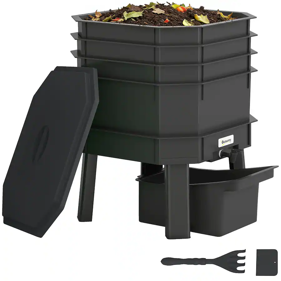 Outsunny Worm Composter Bin 84H-640V00BK - Best Buy