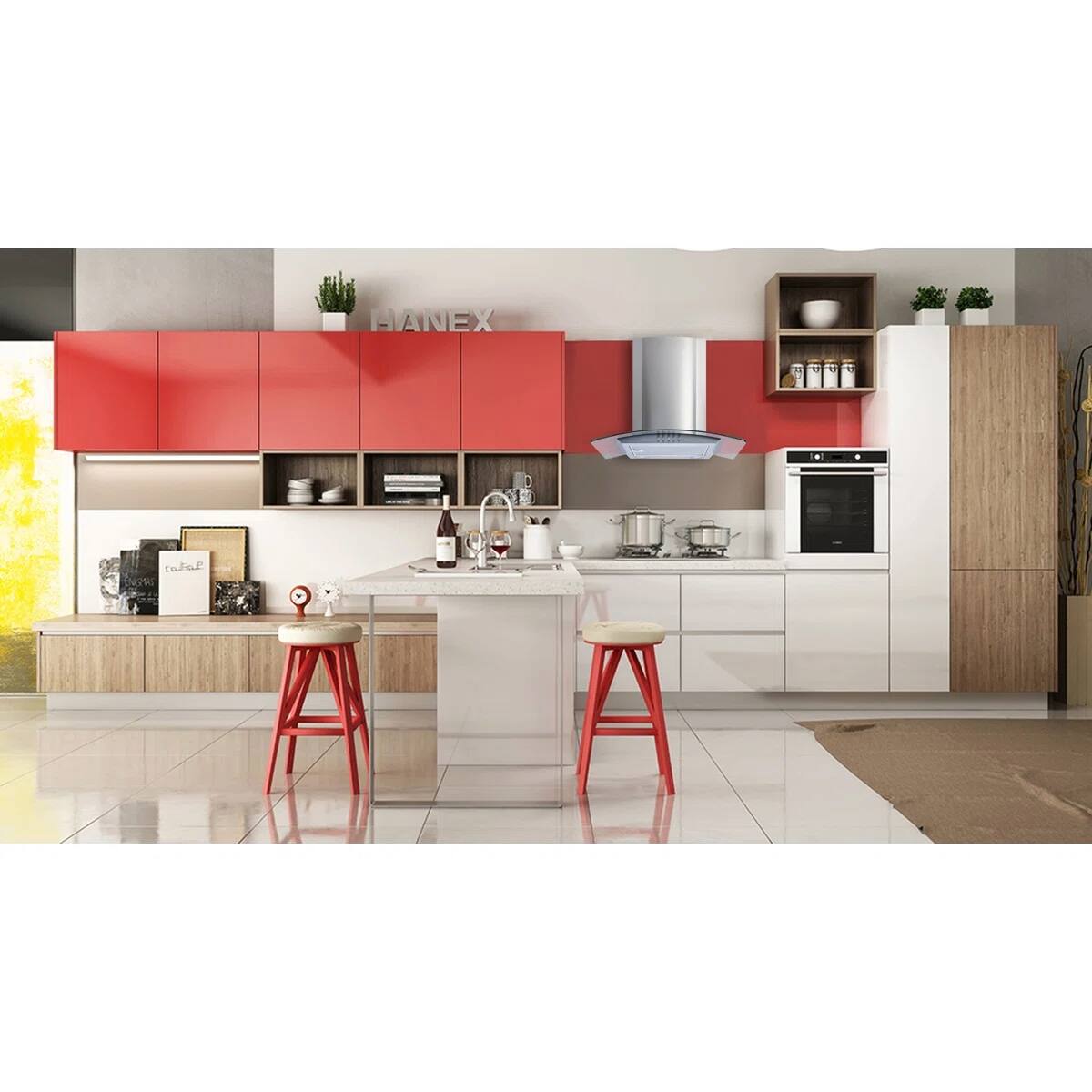 Alt View 2. Winflo - Winflo 36 inch Convertible 300 CFM Stainless Steel Wall Mount  Range Hood - Stainless Steel.