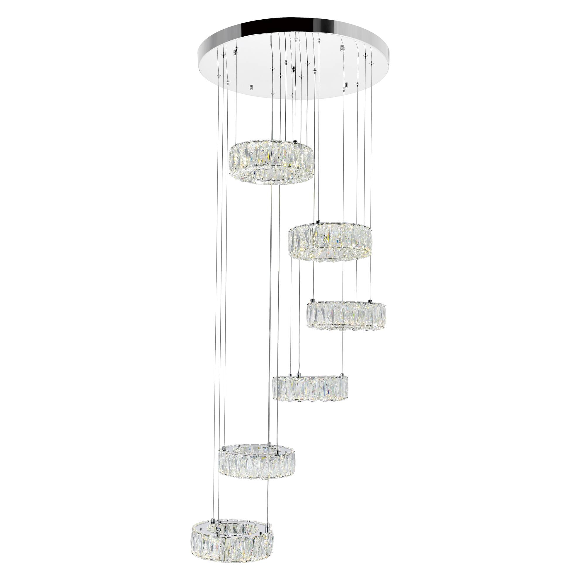 Front. CWI Lighting - Madeline LED Chandelier With Chrome Finish - Chrome.