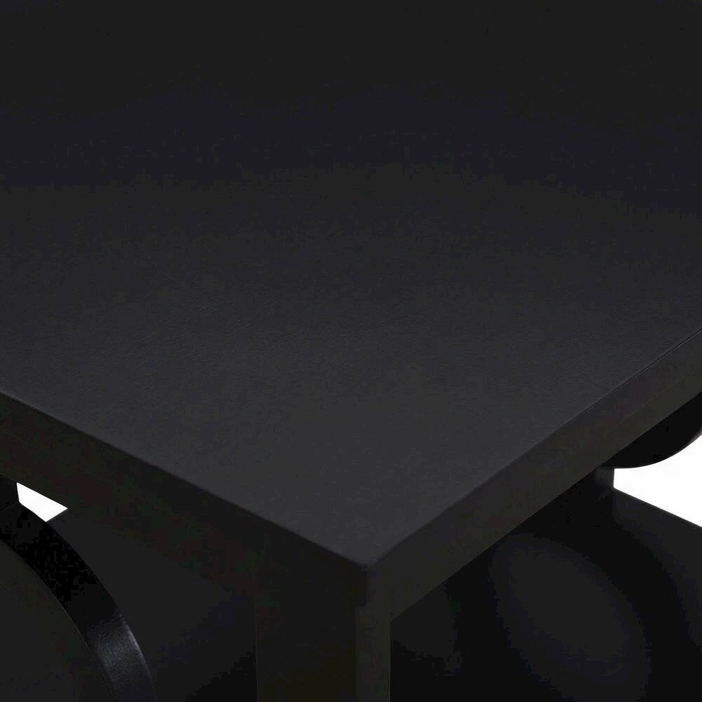Alt View 2. FurniFact - Black wooden end table with modern design and sleek finish - Black.
