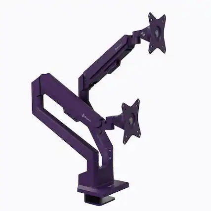 Front. Arozzi - Arozzi Alzare Neo Duo Gas Spring Dual Monitor Arm – Full Motion Dual Screen Desk Mount – Purple - Pure Purple.