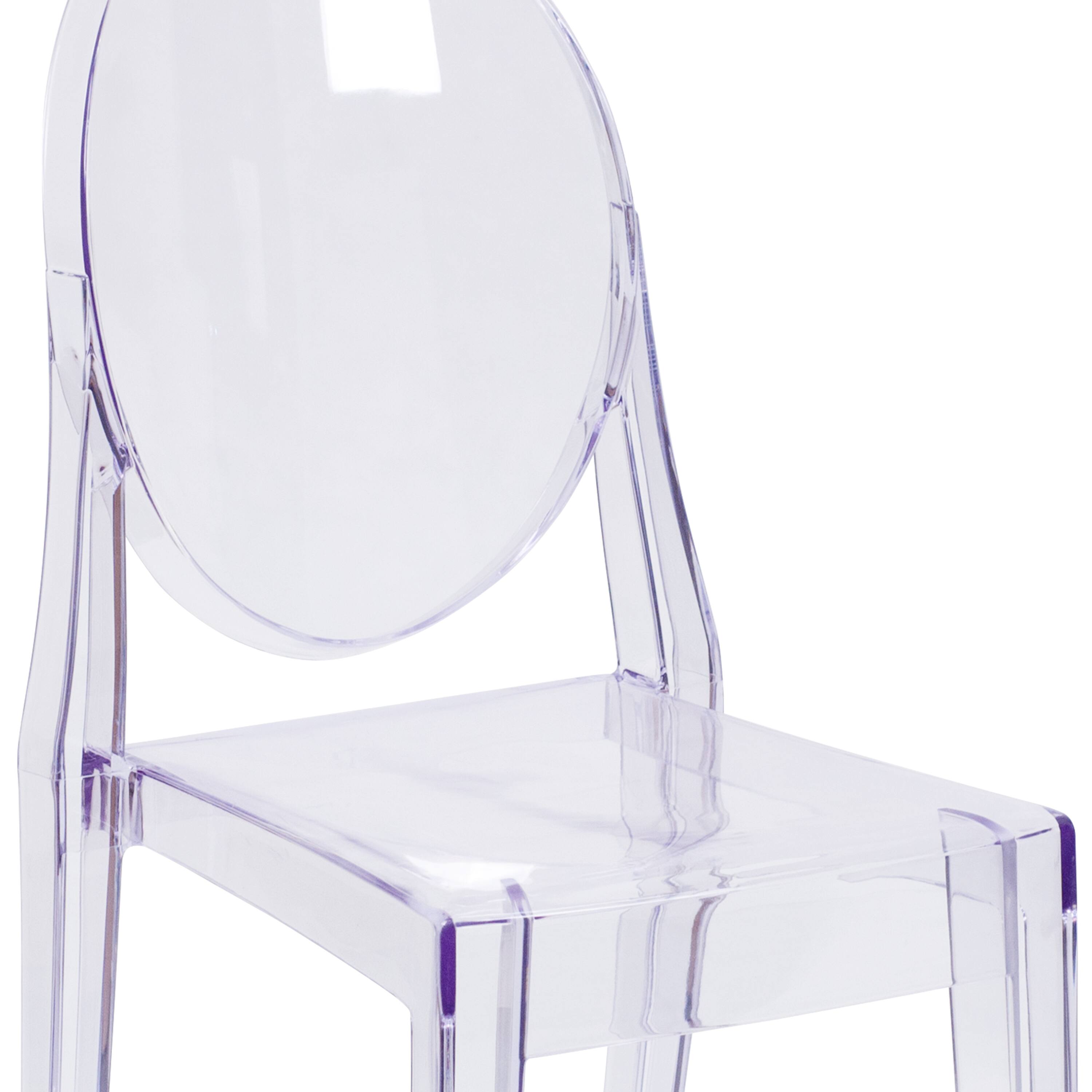 Alt View 9. Emma + Oliver - 4 Pack Ghost Side Chair - Clear.