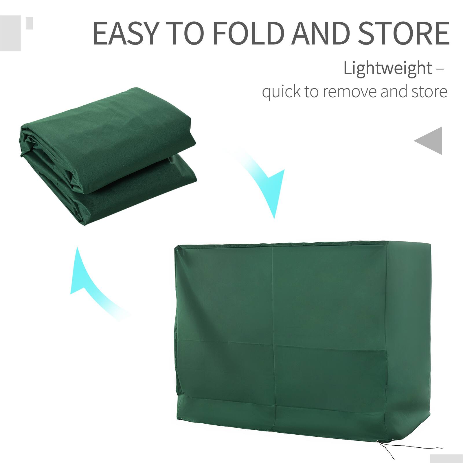 EASY TO FOLD AND STORE Lightweight - quick to remove and store