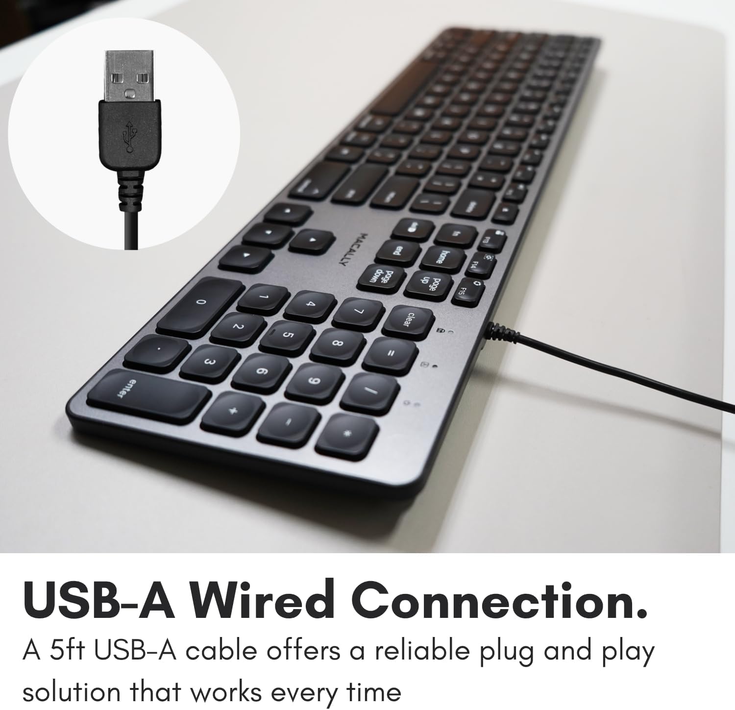 A 5ft USB-A cable offers a reliable plug and play solution that works every time.