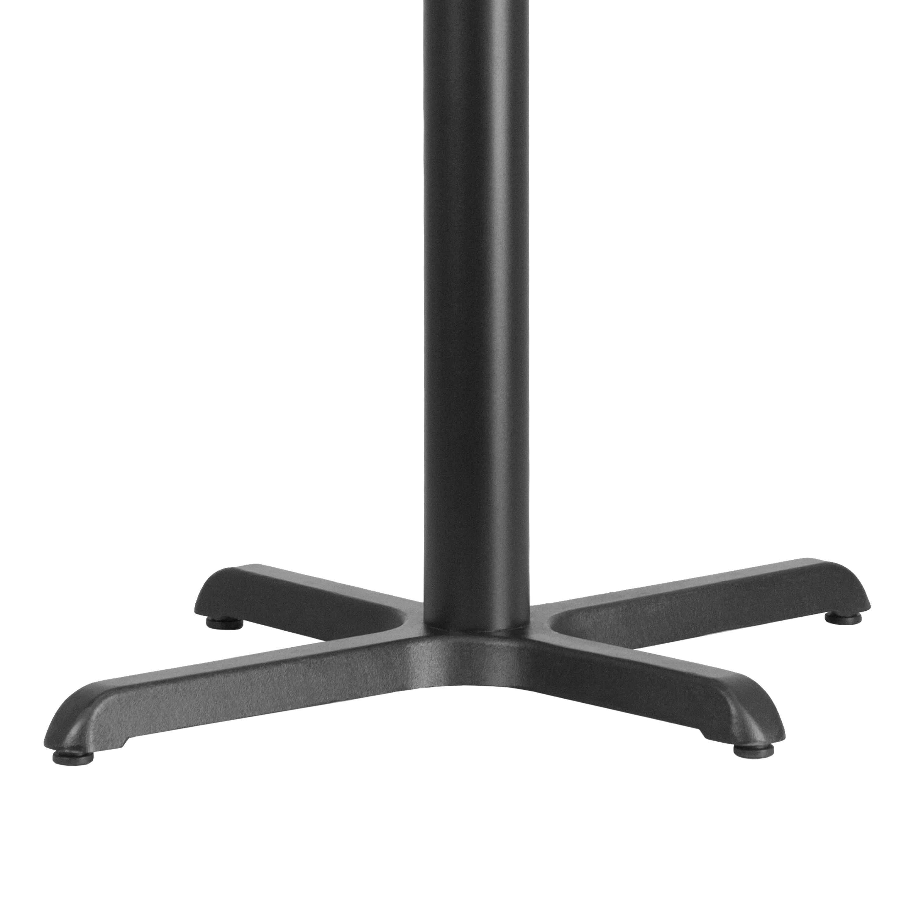 Alt View 4. Emma + Oliver - 23.75'' x 30'' Restaurant Table X-Base with 3'' Dia. Table Height Column - Black.