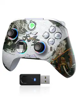 EasySMX - X15 Wireless PC Controller, Bluetooth Gamepad with Hall Effect, RGB, No Drift, for Windows/Steam/Switch/Android - White