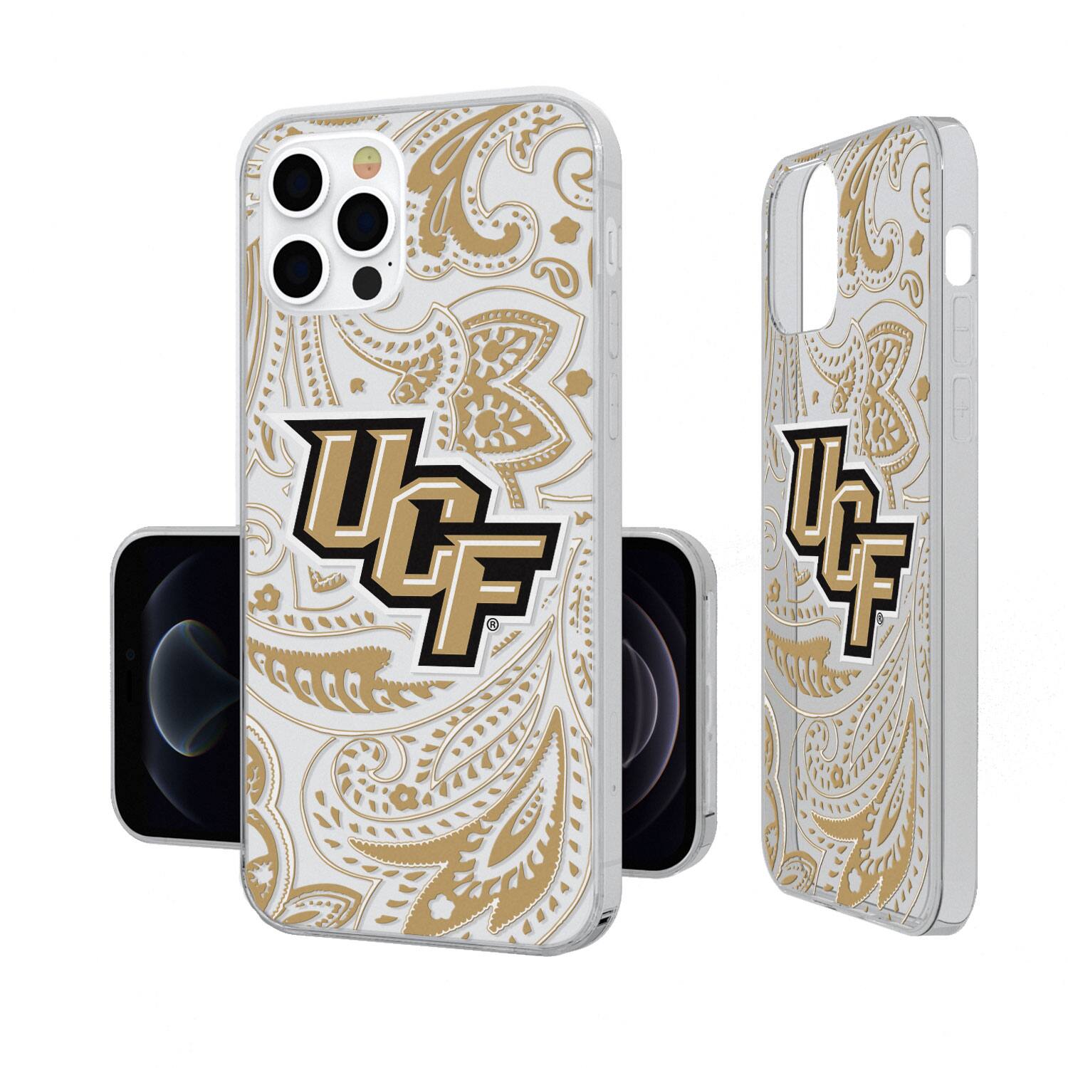 Alt View 2. Keyscaper - UCF Knights iPhone Paisley Design Clear Case - 13 Pro Max - Multicolor.
