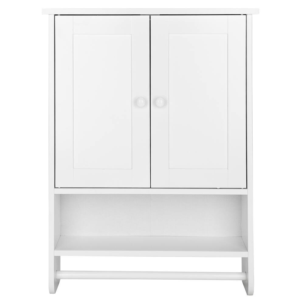 Left. SlickBlue - Wall Hanging Cabinet with Two Doors Wall Washer Storage Cabinet for Space-Saving Organization - White.