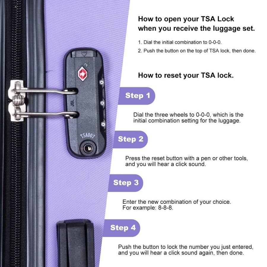 BreeBe 4 Piece ABS Lightweight Suitcase Set With Rotating Wheels And breebe-4-piece-abs-lightweight-suitcase-set-with-rotating-wheels-and