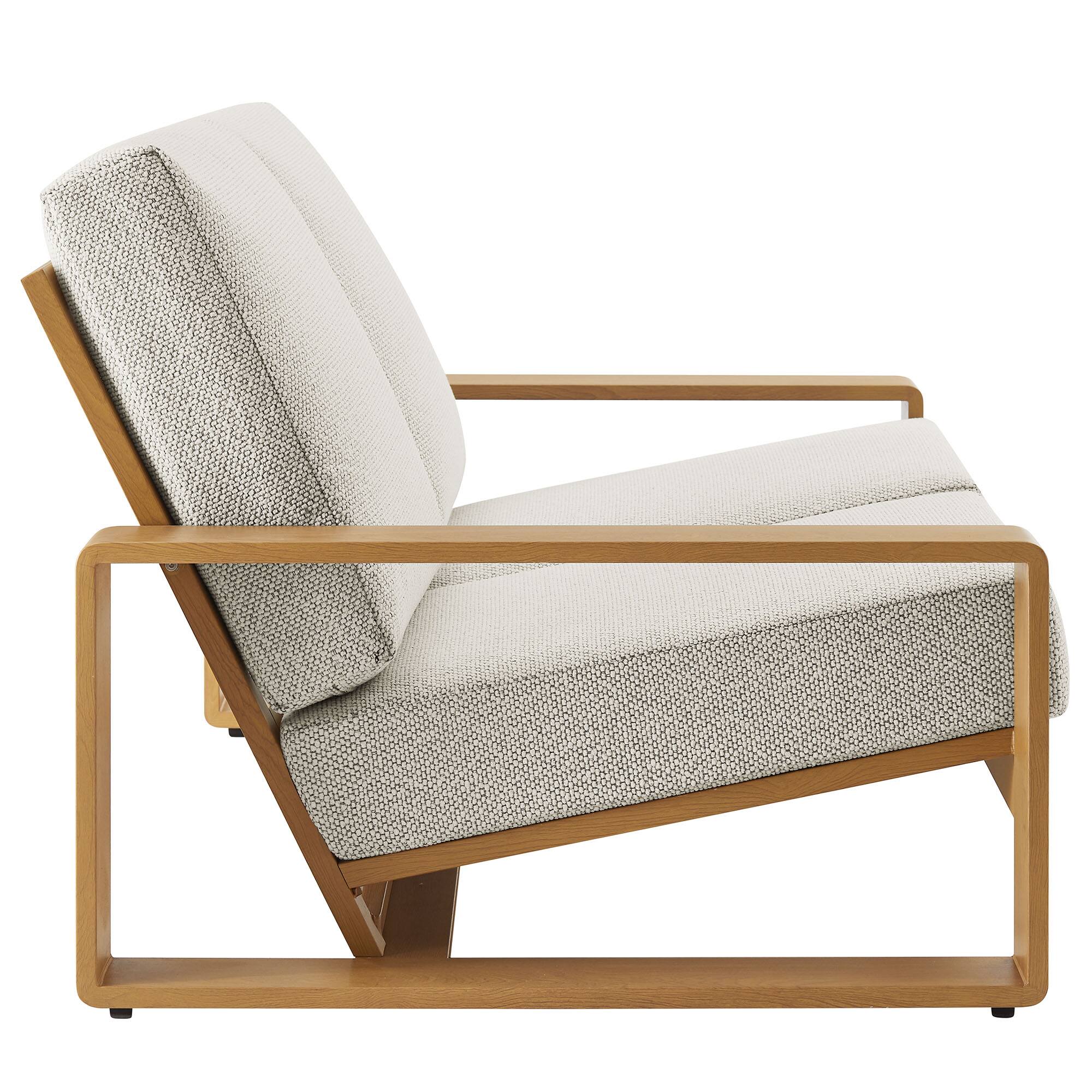 Alt View 2. Modway - Lirienne Outdoor Patio Aluminum Faux Wood Loveseat by Modway - Ivory Natural.