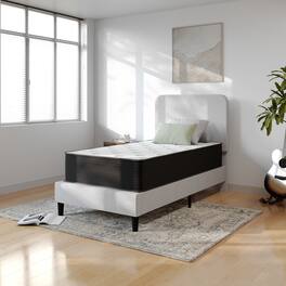 Emma + Oliver - 12" Hybrid Pocket Spring with Cooling Foam Layer Mattress in a Box - White/Black