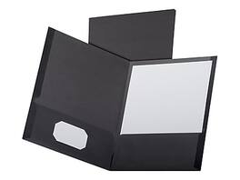 Esselte - Oxford Linen Twin Pocket Portfolio Folders, 25/Box (OXF 53406) - Black