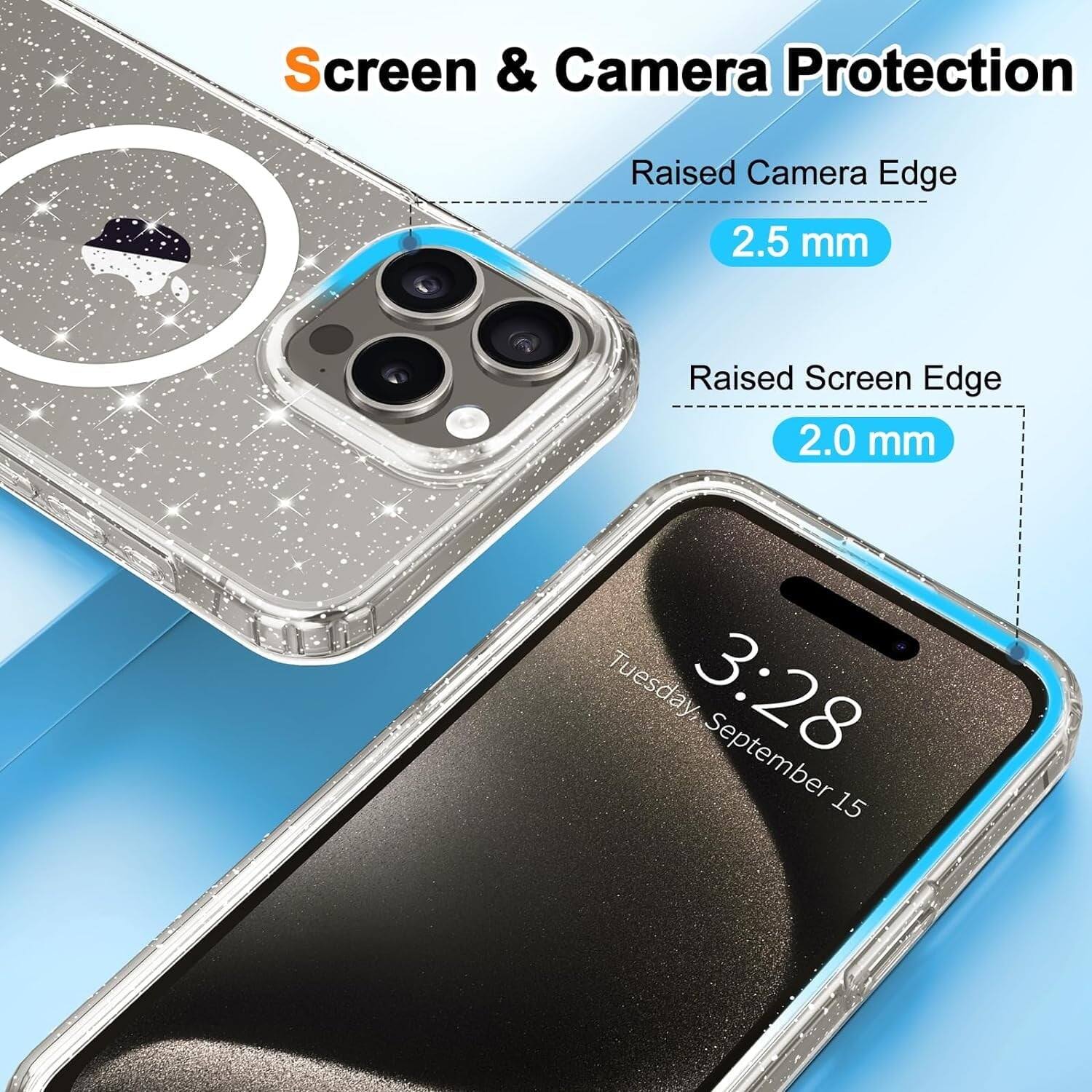 Screen & Camera Protection
Raised Camera Edge 2.5 mm
Raised Screen Edge 2.0 mm
Tuesday, 3:28 September 15