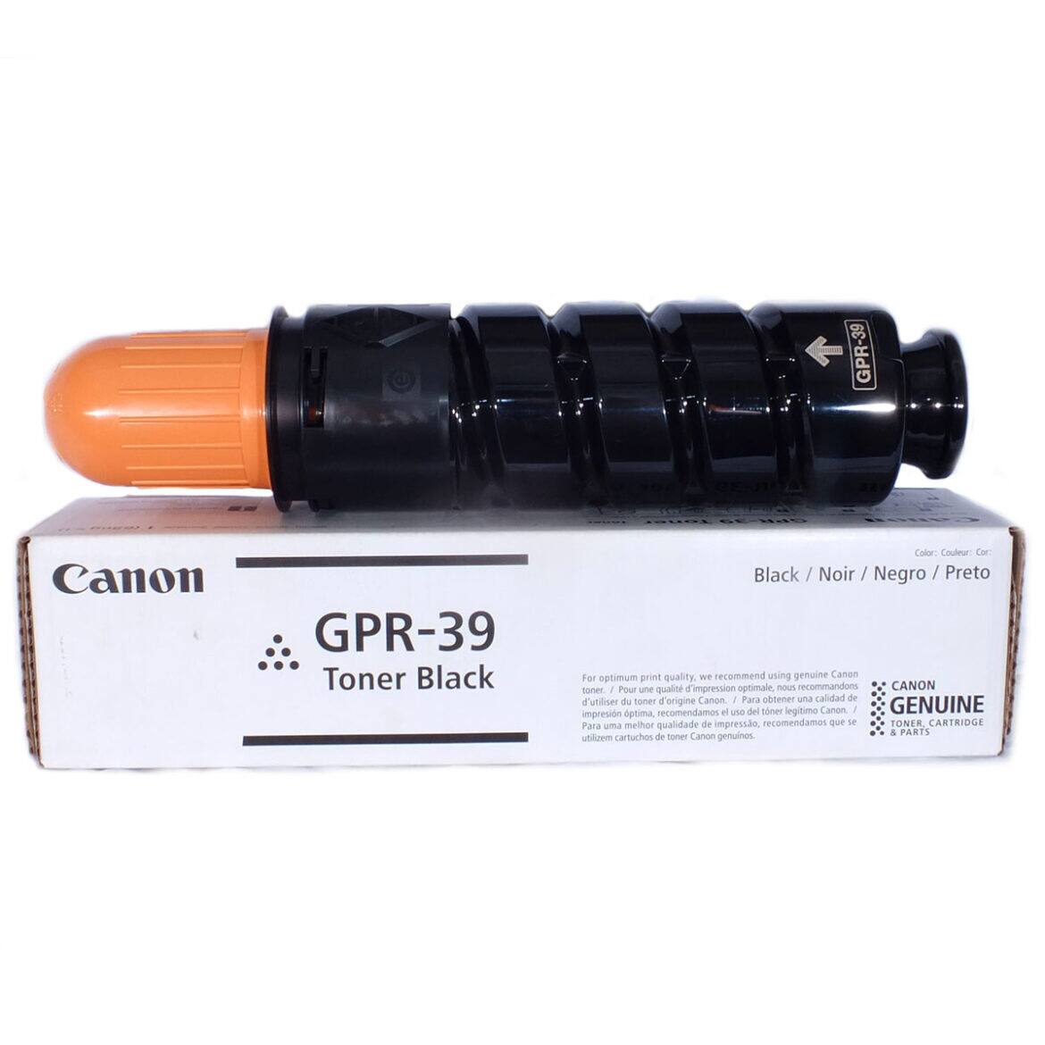 GPR-39 Canon GPR-39 Toner Black Calor Couleur Cor Black Black/ Noir / Negro / Preto / Noir / Negro / Preto Fer we recommend using genuine Canon optimum print quality. 1 Pour une qualité d'impression optimale nous recommandons CANON toner d'origine Canon. 1 Para obtener una calidad de impresión óptima recomendamos el uso del toner genuino Canon. 1 Para uma melhor qualidade de impressão, recomendamos que se utilizem cartuchos de toner Canon genuinos.