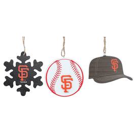 The Memory Company - San Francisco Giants Three-Pack Cap, Baseball & Snowflake Ornament Set - Multicolor