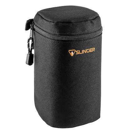 Front. Slinger - Slinger Soft Lens Case Large, 8" High x 86mm Diameter, Black.