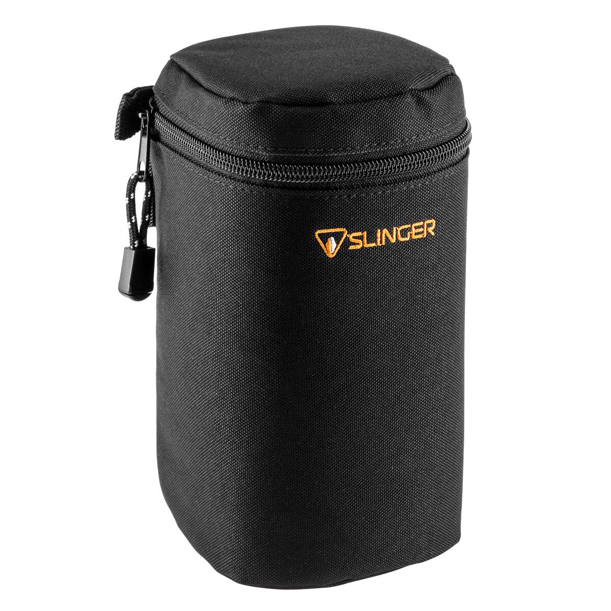 Front. Slinger - Slinger Soft Lens Case Large, 8" High x 86mm Diameter, Black.