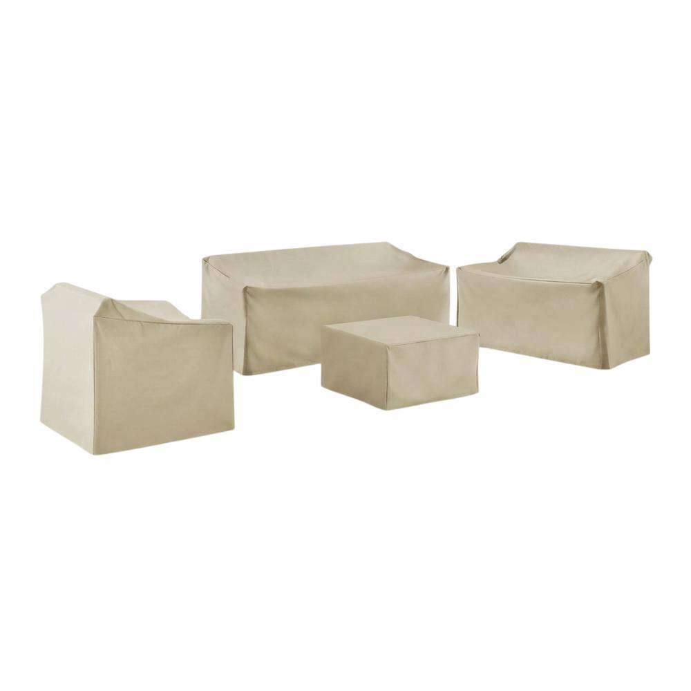 Front. Crosley Furniture - 4Pc Outdoor Furniture Cover Set - Tan.