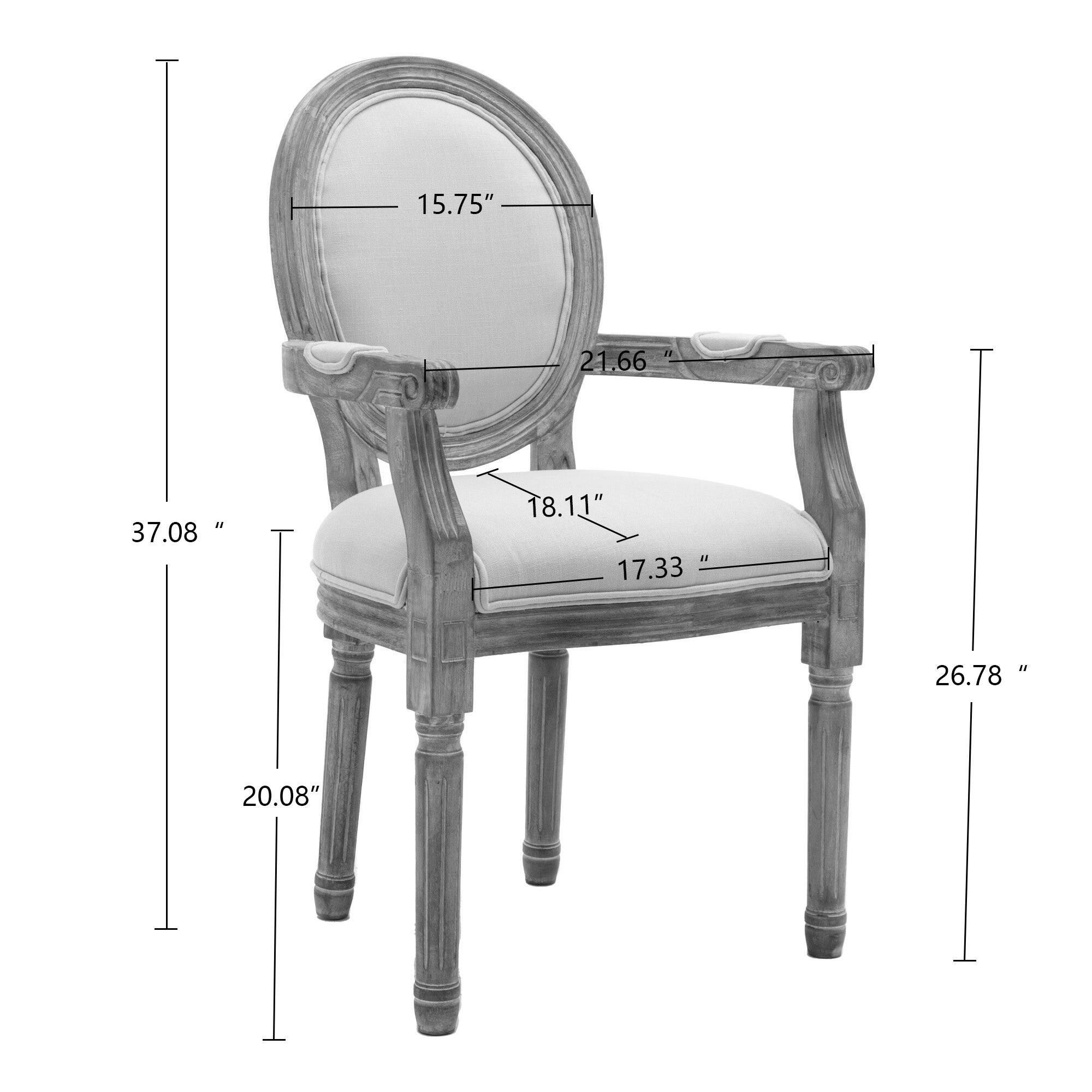 - Height: 37.08"
- Width: 21.66"
- Depth: 17.33"
- Seat Height: 18.11"
- Back Height: 15.75"
- Arm Height: 26.78"
- Seat Depth: 20.08"