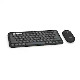 Logitech - Pebble 2 Wireless Keyboard & Mouse Combo for Mac - Bluetooth, Quiet Typing, Easy-Switch, Tonal - Graphite