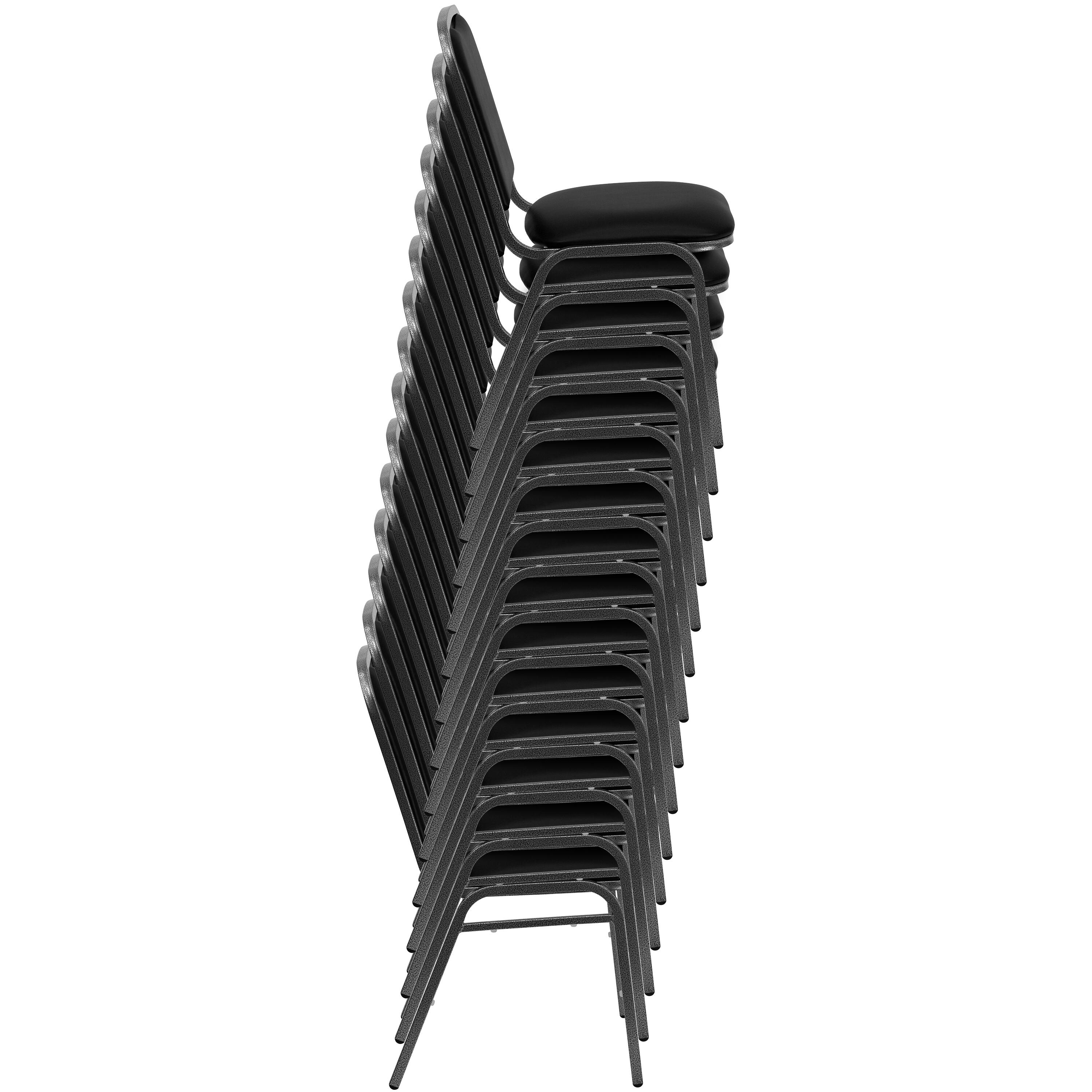 Alt View 10. Emma + Oliver - Crown Back Stacking Banquet Dining Chair - Burgundy Patterned Fabric/Silver Vein Frame.