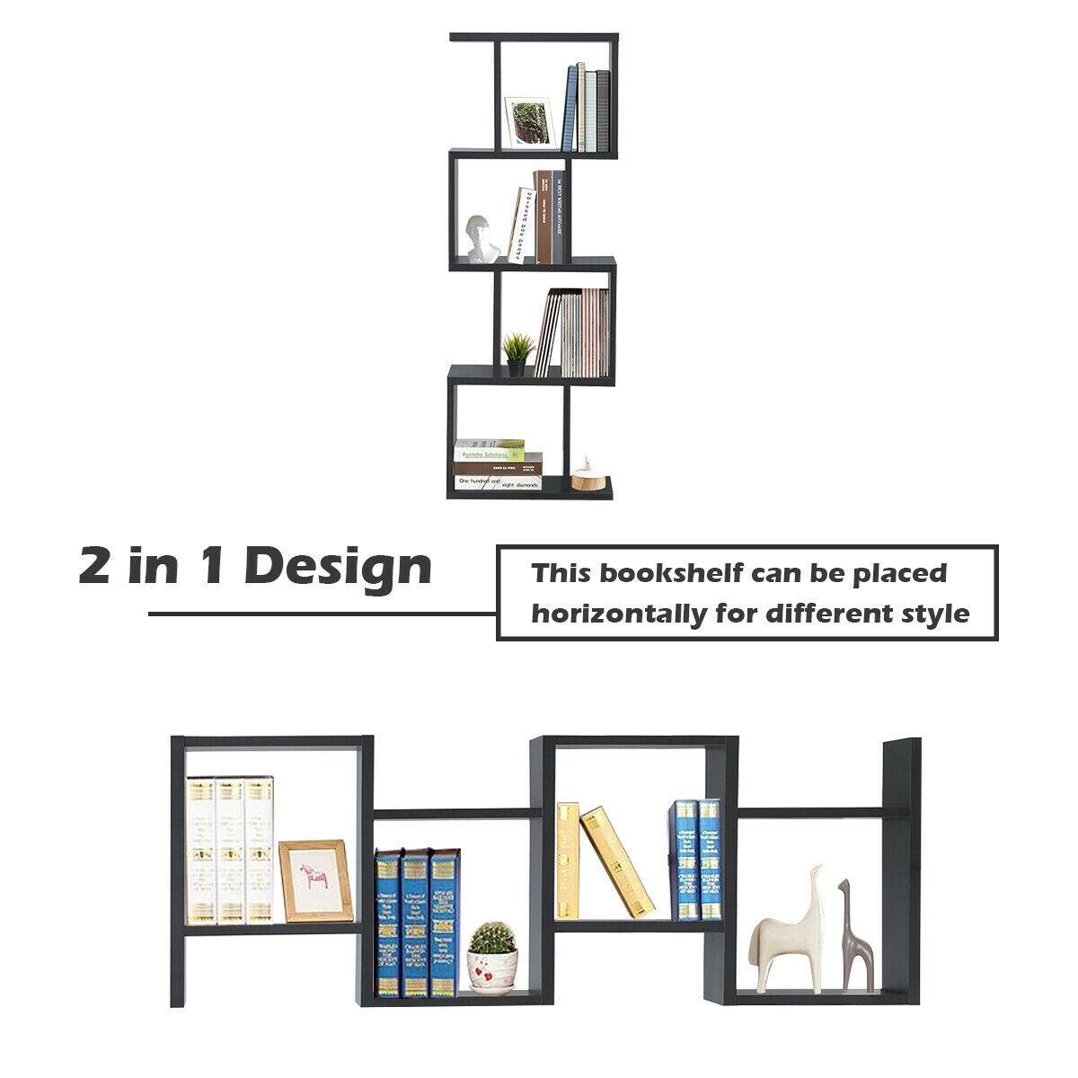 This bookshelf can be placed horizontally for different styles.