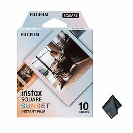 Fujifilm - INSTAX SQUARE Sunset Instant Film, Microfiber Cleaning Cloth, Bundle