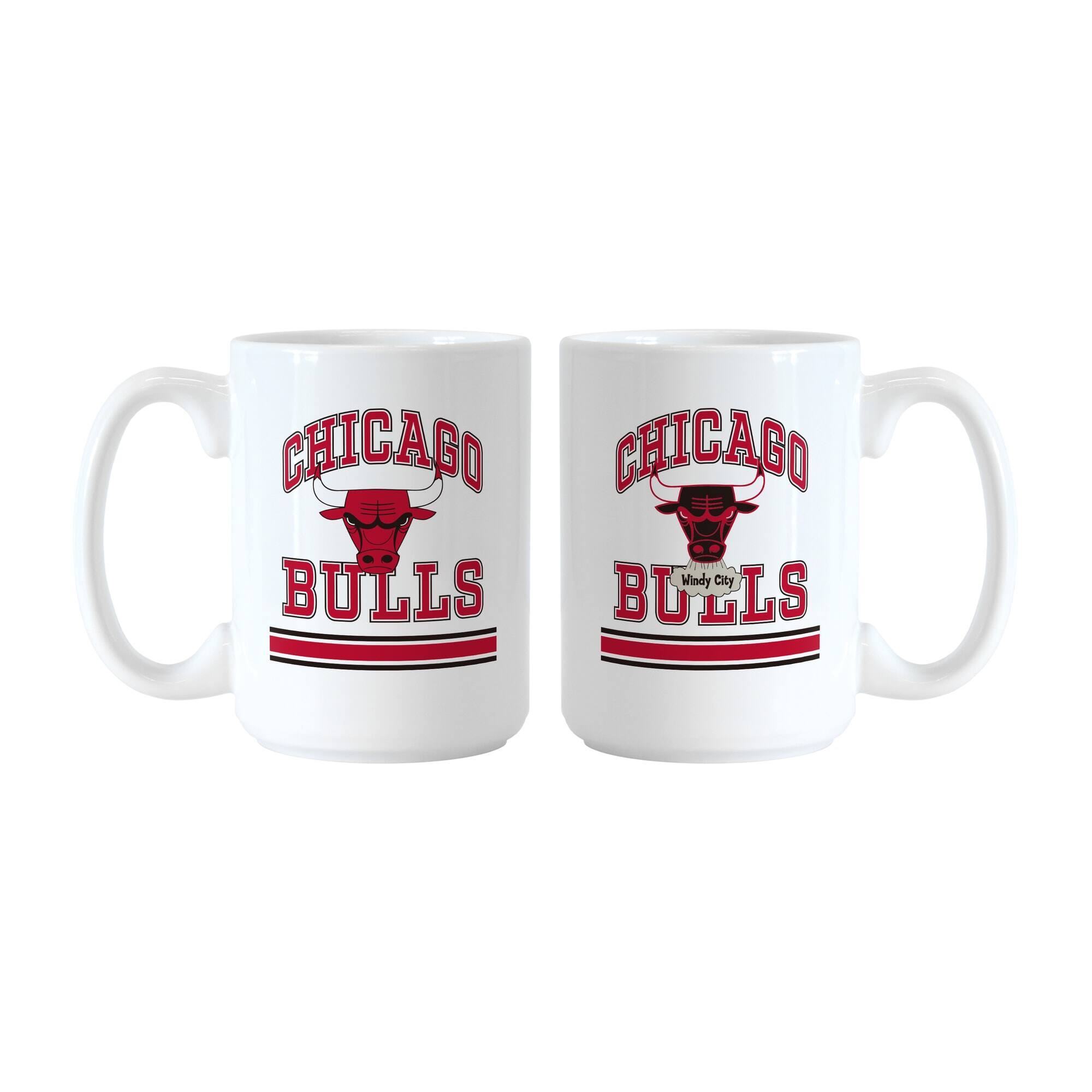 Logo Brands - Chicago Bulls 15oz. Current & Throwback Mug Set - Multicolor
