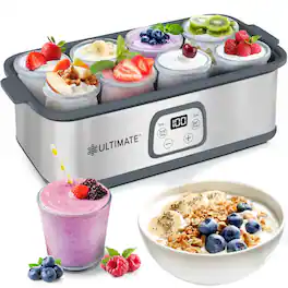 Ultimate Health - Ultimate Probiotic Yogurt Maker with Adjustable Temperature & Time Control - Stainless Steel