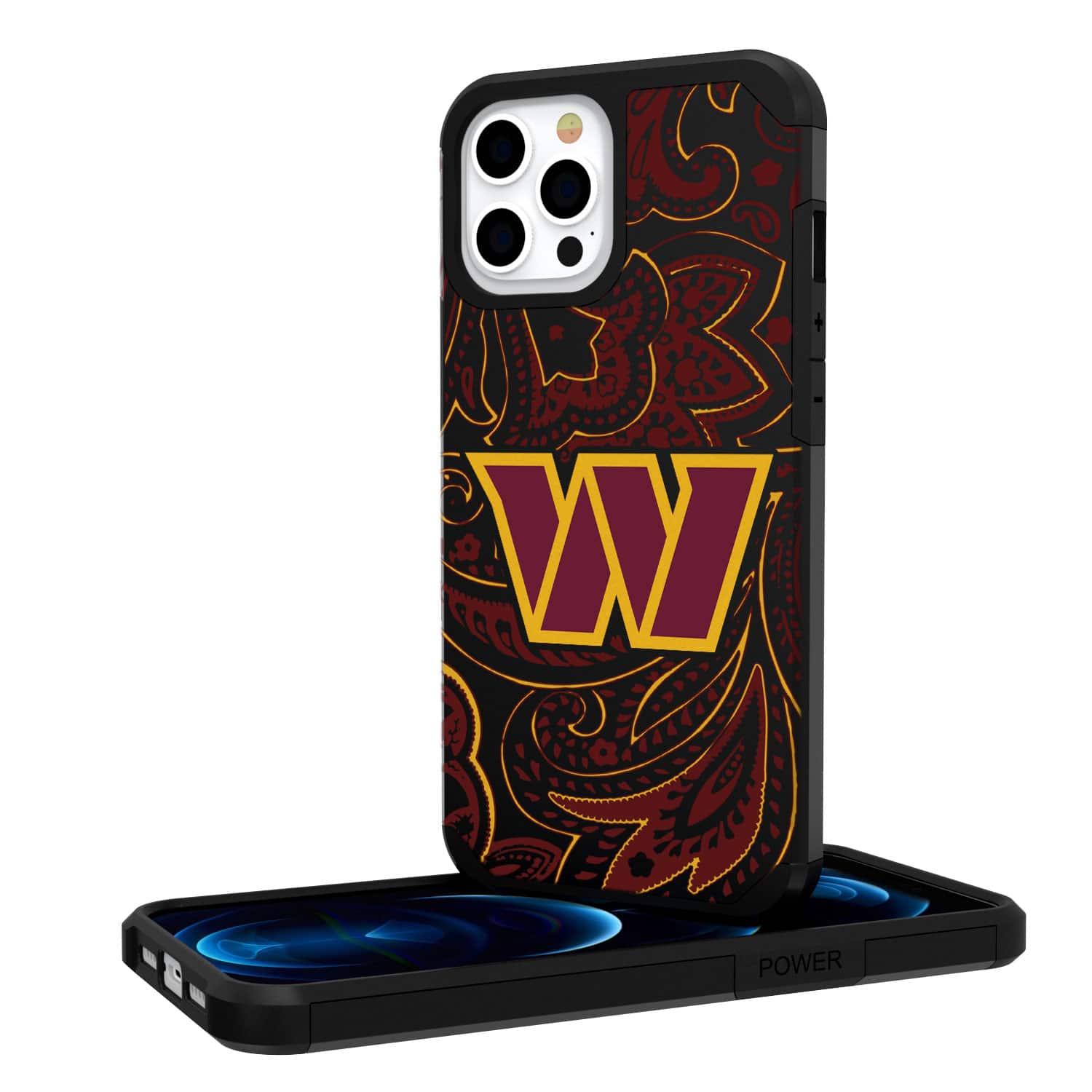Keyscaper - NFL - Washington Commanders iPhone Rugged Paisley Design Case - 12 mini - Multicolor
