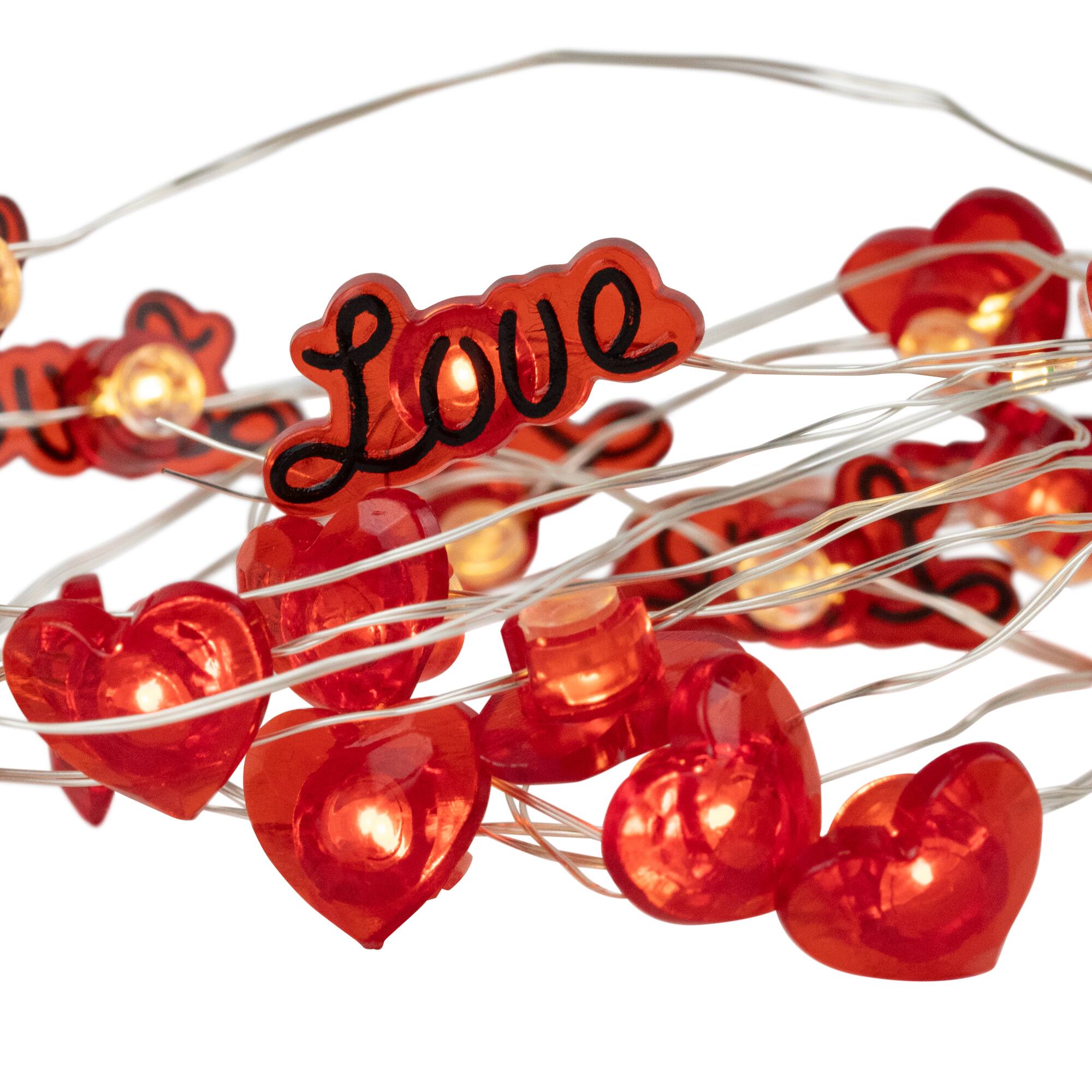 Alt View 9. Northlight - 20-Count Red Valentine's Day Love and Heart LED Fairy Lights, 6.25ft, Copper Wire - Red.