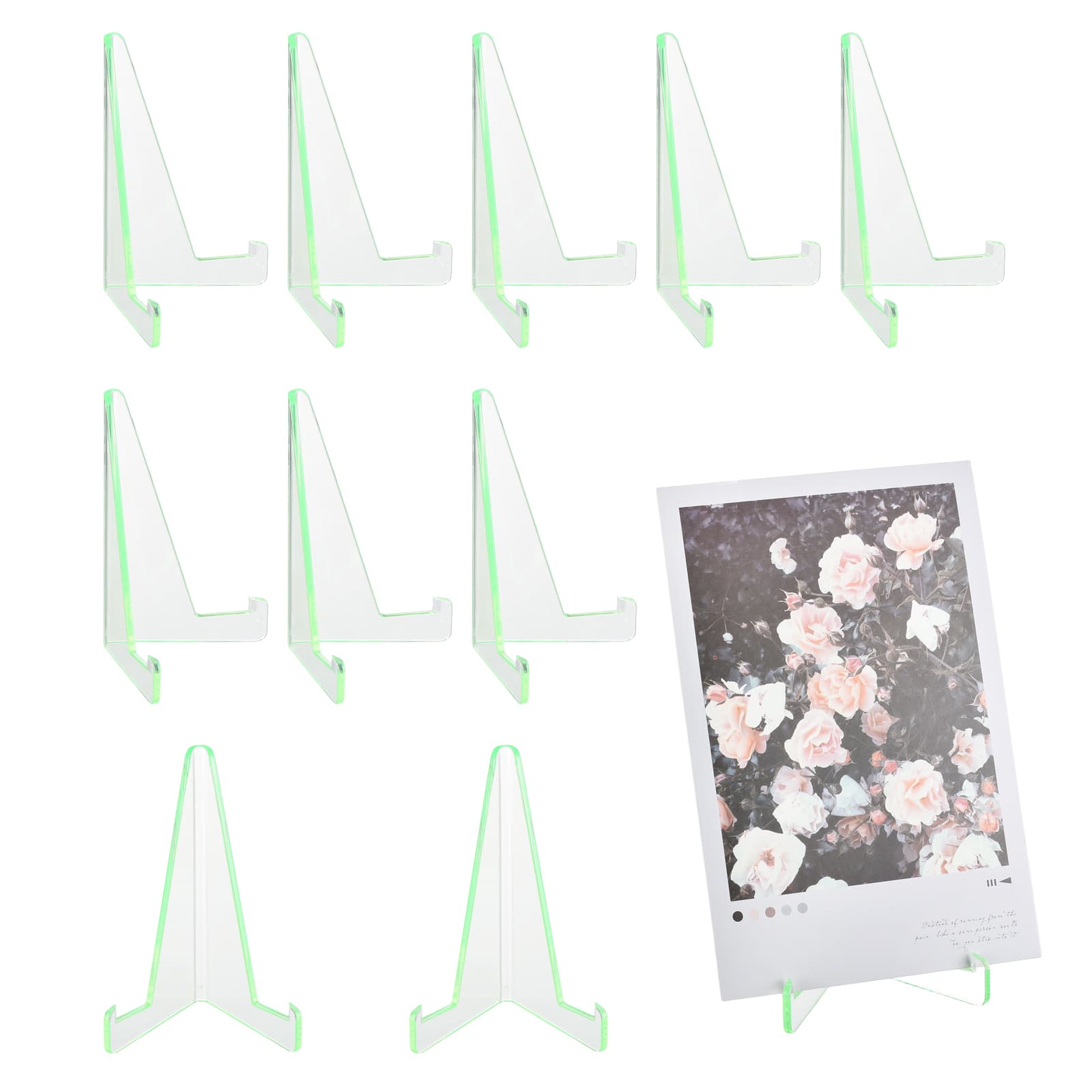 Unique Bargains - 10pcs Card Display Stand, 3.4" Clear Plastic Easel Stands Mini Picture Coin Display Easel Holder for Grade Card
