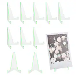Unique Bargains - 10pcs Card Display Stand, 3.4" Clear Plastic Easel Stands Mini Picture Coin Display Easel Holder for Grade Card