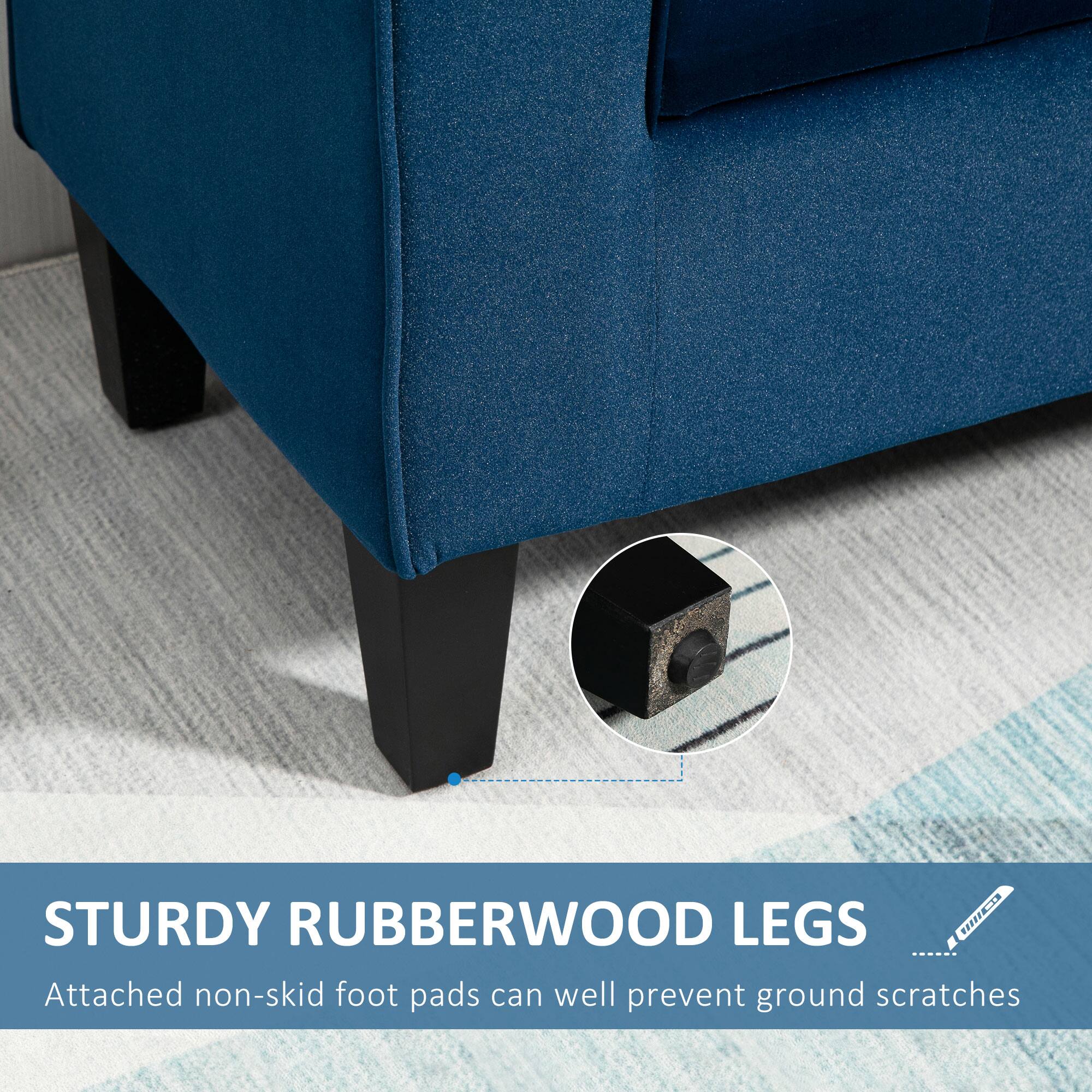 STURDY RUBBERWOOD LEGS  
Attached non-skid foot pads can well prevent ground scratches