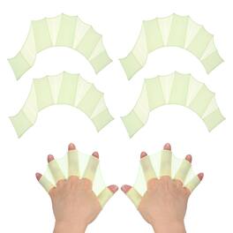 Unique Bargains - Silicone Swimming Gloves, Webbed Gloves Half-Finger Frog Type Water Resistance Swim Fins, 11"x6" 2 Pair - Green