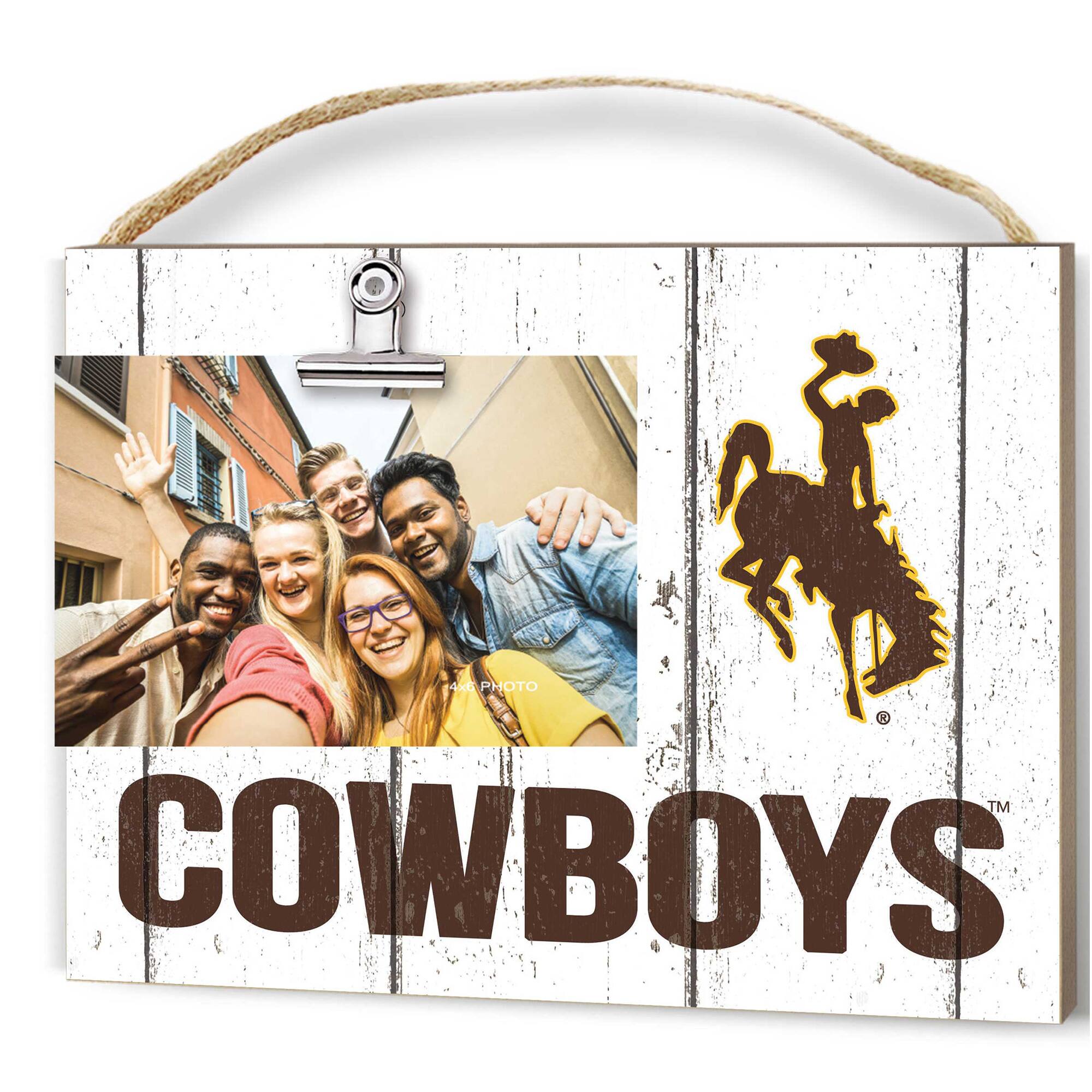 Wyoming Cowboys 8'' x 10'' Weathered Clip It Frame