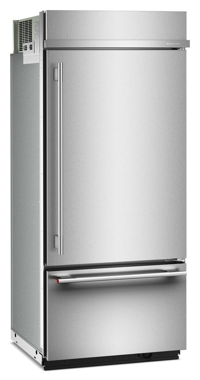 Alt View 9. KitchenAid - 20.8 Cu. Ft. Built-In Bottom Mount Refrigerator with Platinum Interior - Stainless Steel with PrintShield Finish.