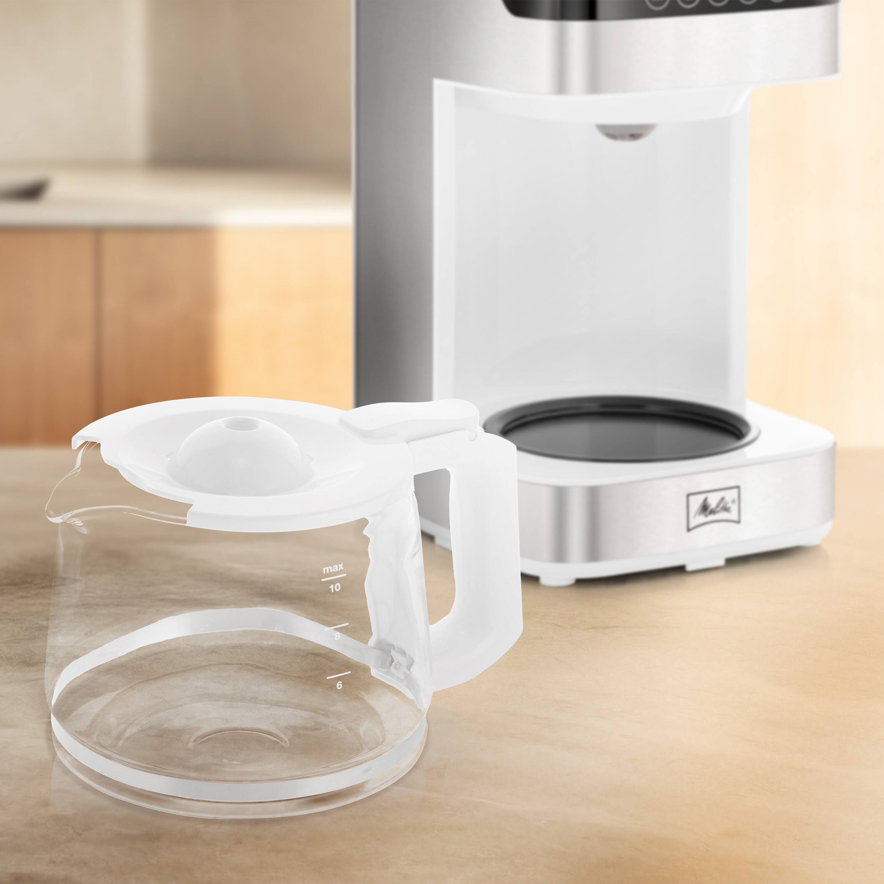Alt View 6. Melitta - Aroma Tocco 10-Cup Drip Coffee Maker with Glass Carafe and Touch Control Display - White.