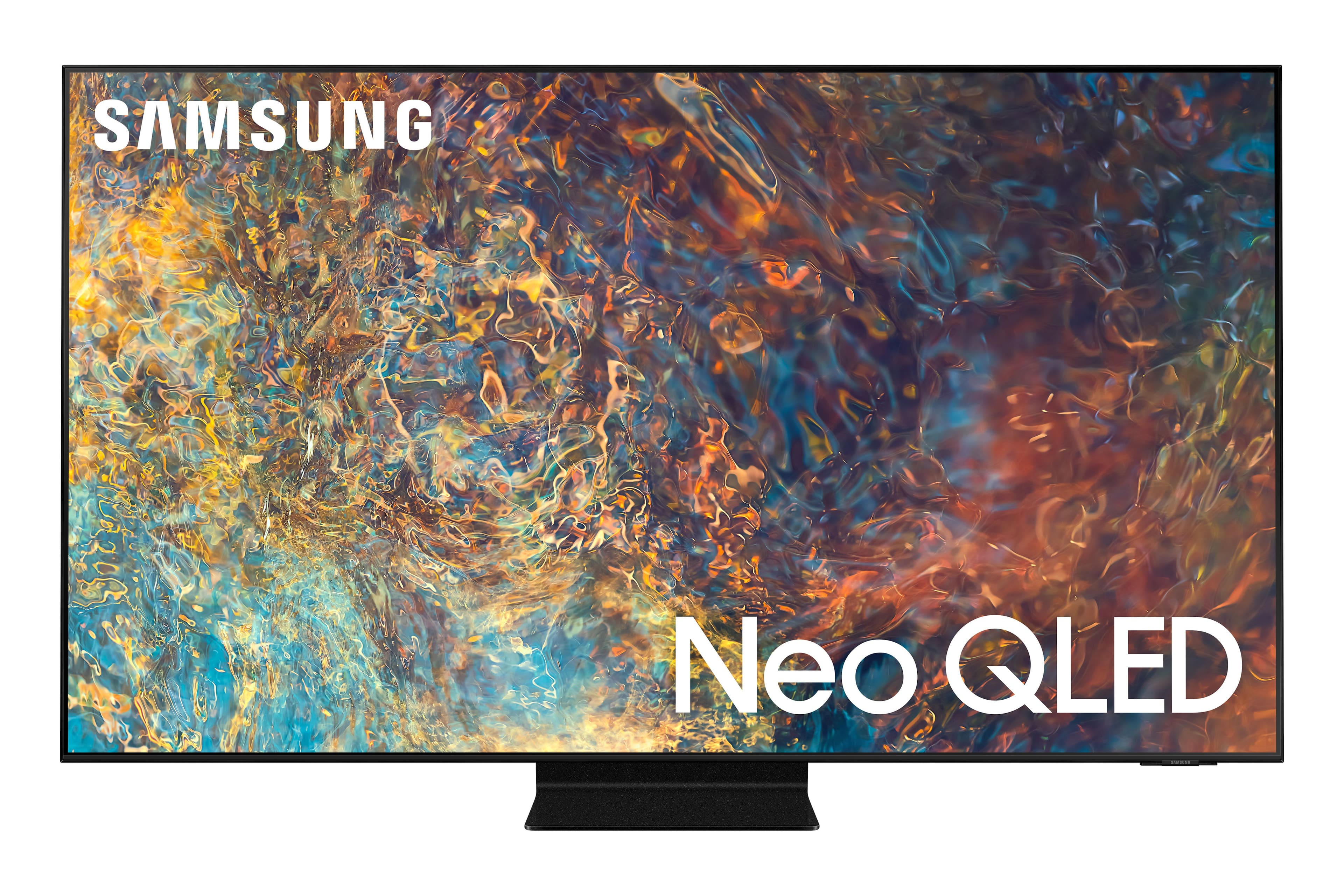 Front. Samsung - 55" Class QN90A Neo QLED 4K UHD Smart Tizen TV - Titan Black.
