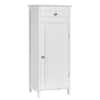 Front. Costway - Costway Bathroom Storage Floor Cabinet Wooden Organizer Free-Standing w/ Drawer & Shelf - White.
