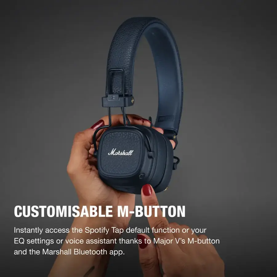Customisable M-Button: Instantly access the Spotify Tap default function or your EQ settings or voice assistant thanks to Major V's M-button and the Marshall Bluetooth app.