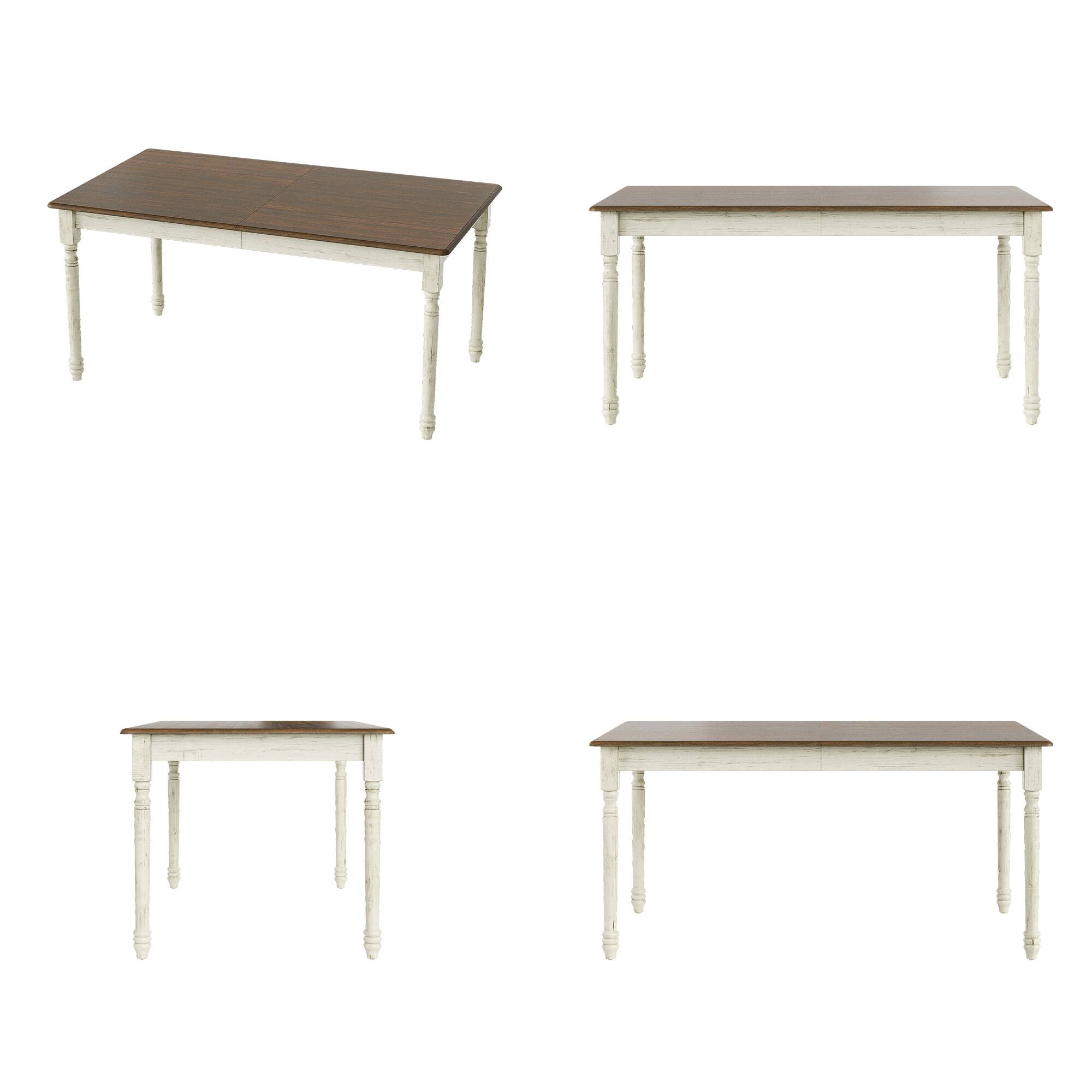 Alt View 6. Famapy - Multipurpose Folding Desk with 3-Section Top, 78.7" Extendable Writing Table for Home Office & Study. - White & Brown.