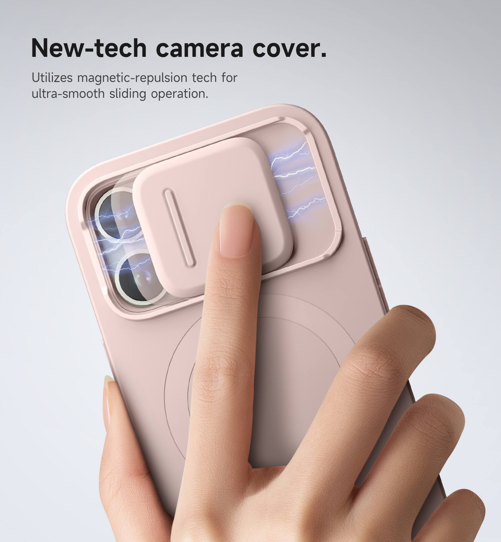 New-tech camera cover.  
Utilizes magnetic-repulsion tech for ultra-smooth sliding operation.