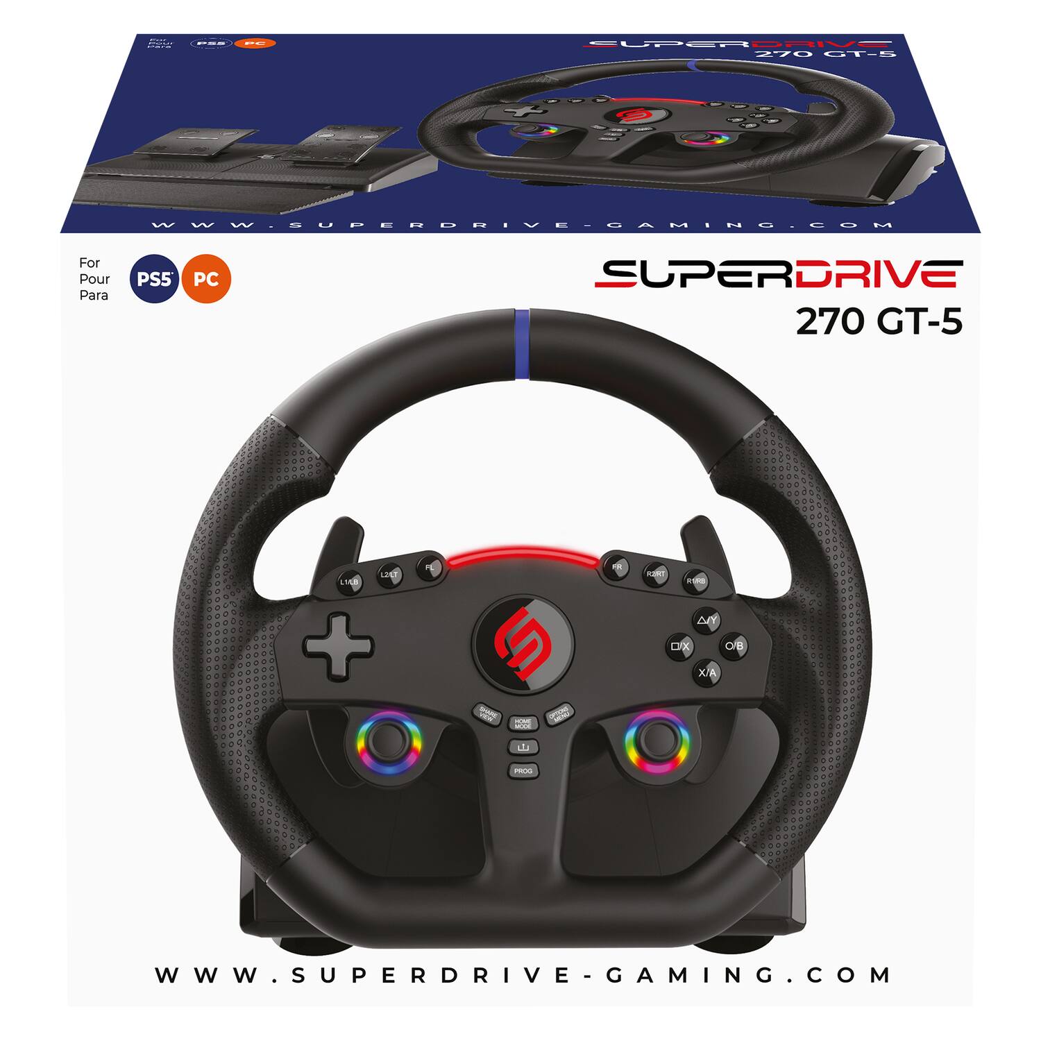 SUPERDRIVE 270 GT-5  
For Pour Para PS5 PC  
WWW.SUPERDRIVE-GAMING.COM