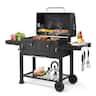 Winado - 61in Heavy-Duty Oversize Charcoal Grill with Wheels, Foldable Side Tables Barbecue Backyard for Outdoor Camping Party - Black